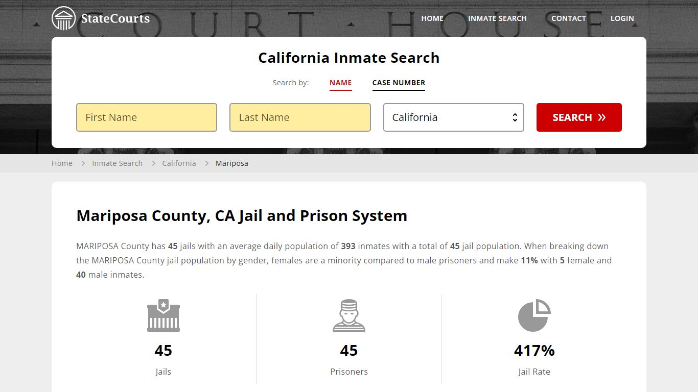 Mariposa County, CA Inmate Search - StateCourts